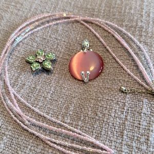Premier Designs Necklace with 2 Pendants